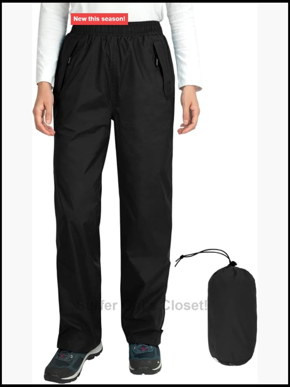 Waterproof Breathable Hiking Rain Pants with Pockets